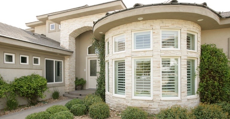 Exterior view of shutters Austin home